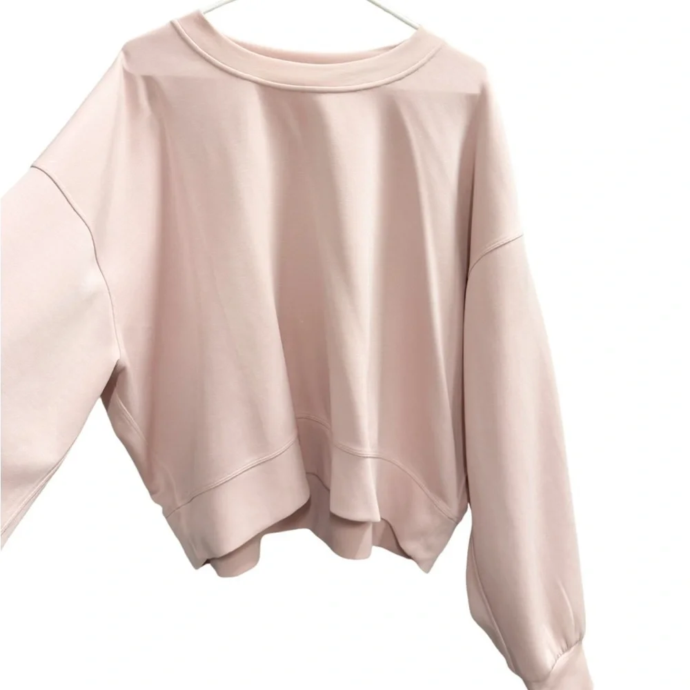 LULULEMON Perfectly Oversized Cropped Crew Softstreme Sweatshirt Pink Size 14